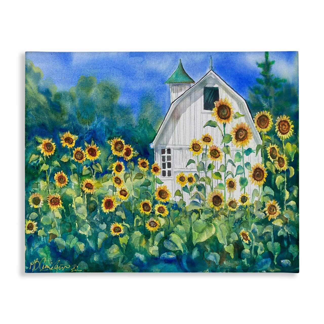 Stupell Industries Tall Sunflowers Country Barn Canvas Wall Art